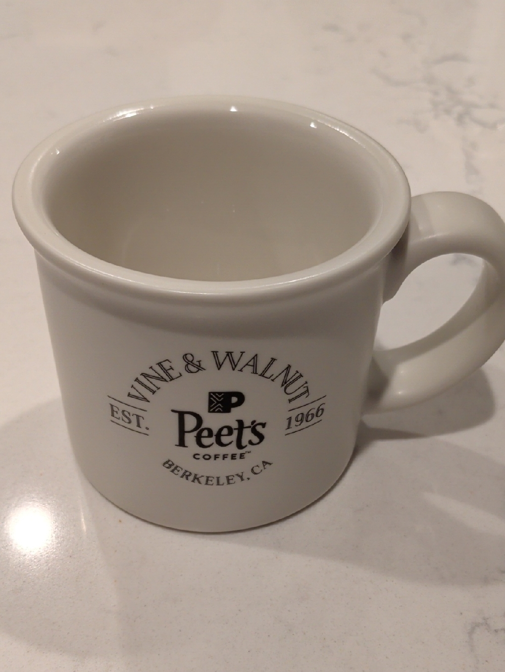White Ceramic Diner Mug - Peet's Logo